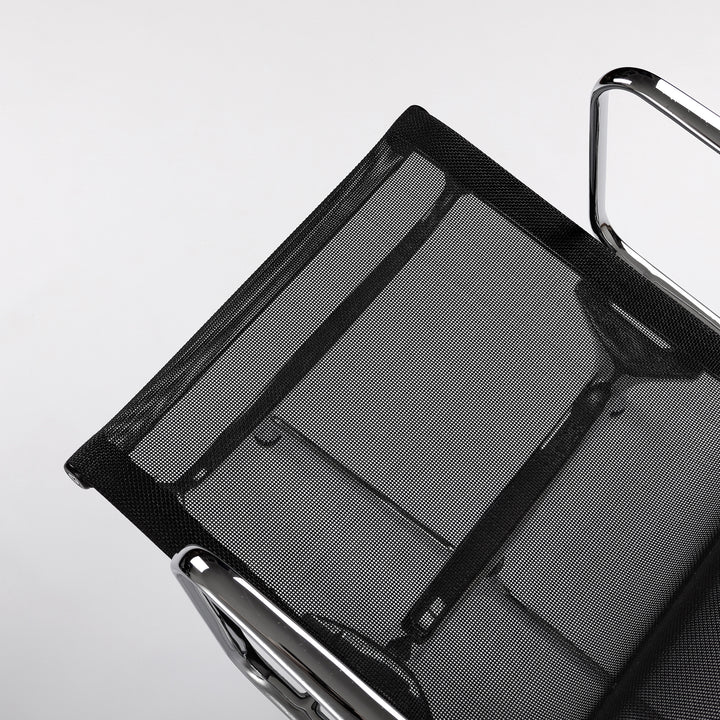 688 Vitra Eames Aluminium Chair EA 108 Mesh nero schwarz – Detailansicht Sitzfläche 