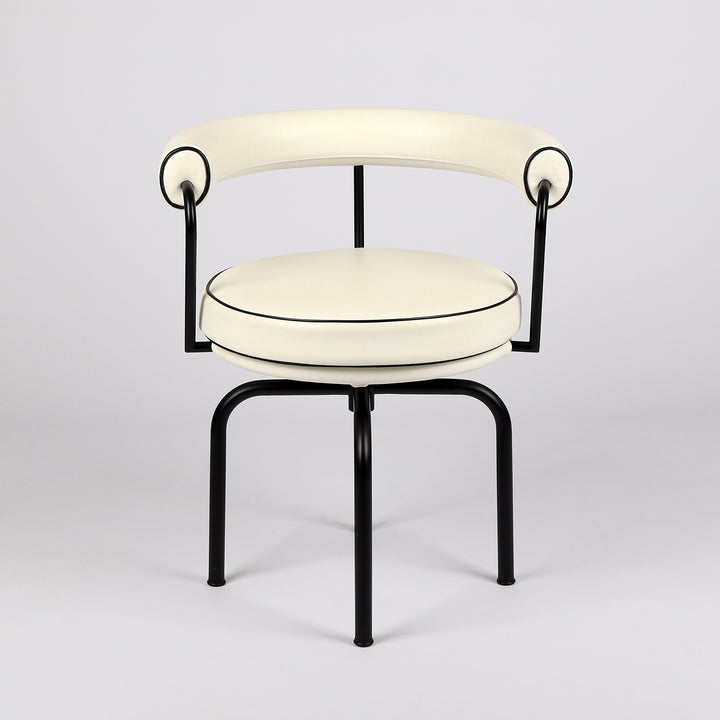 Cassina LC 7 Drehstuhl von Le Corbusier, Perriand und Jeanneret – Frontalansicht