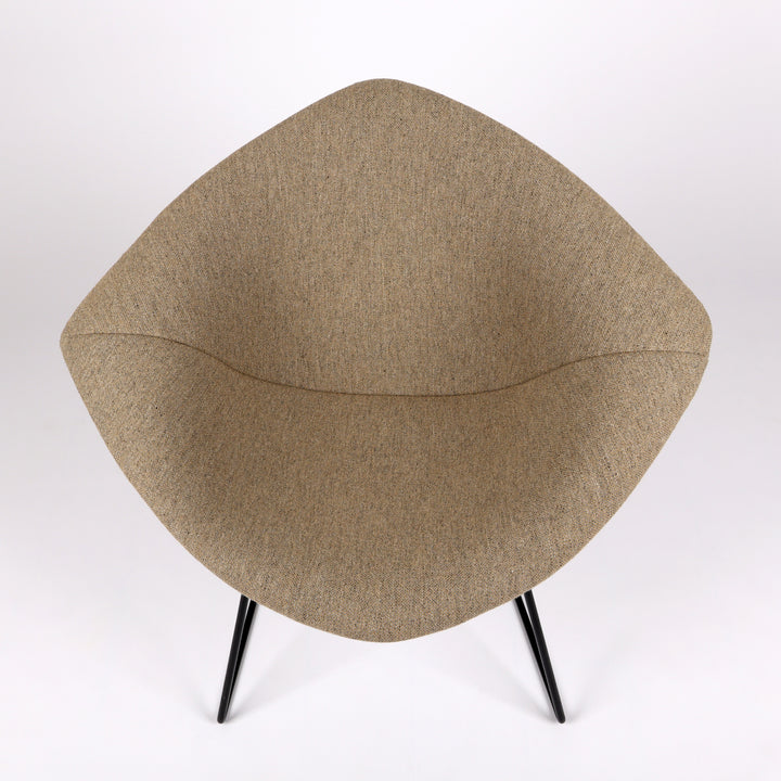 760 Knoll International Diamond Chair von Harry Bertoia Vollpolster beige – Frontalansicht von oben