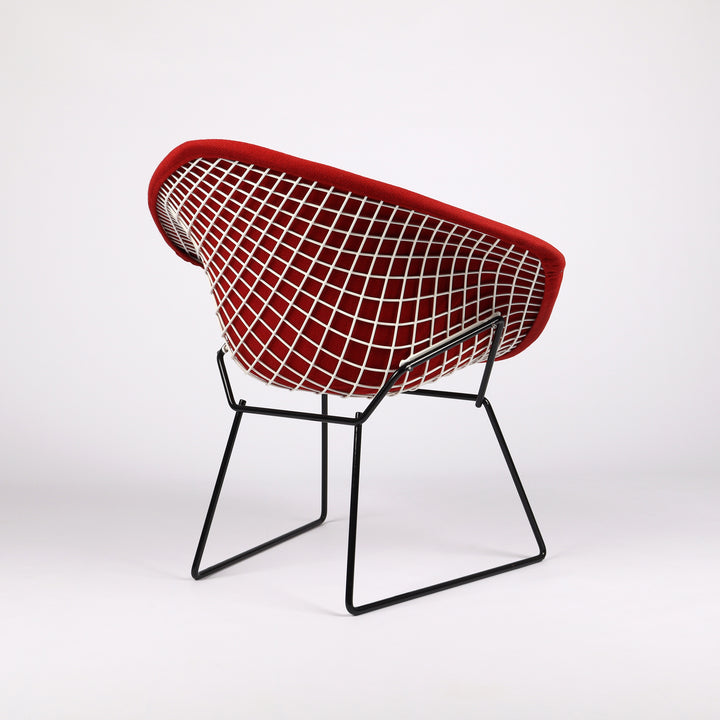 762 Knoll International Diamond Chair von Harry Bertoia Vollpolster rot – Rückansicht eingedreht