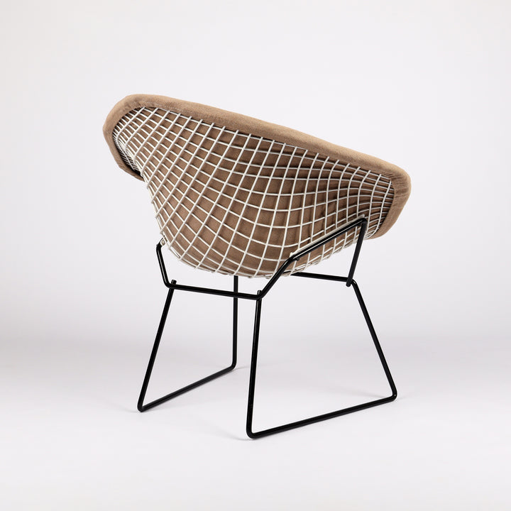 763 Knoll International Diamond Chair von Harry Bertoia Vollpolster beige – Rückansicht eingedreht