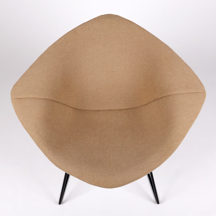 763 Knoll International Diamond Chair von Harry Bertoia Vollpolster beige – Frontalansicht von oben