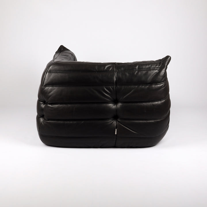 767 Ligne Roset Togo Ecksofa von Michel Ducaroy Leder schwarz – Rückansicht