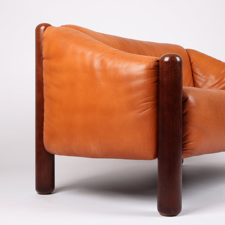 774 De Sede Zweisitzer Sofa DS 27 b Leder cognacbraun – Detailansicht seitlich