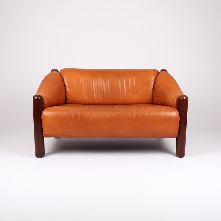 774 De Sede Zweisitzer Sofa DS 27 b Leder cognacbraun – Frontalansicht