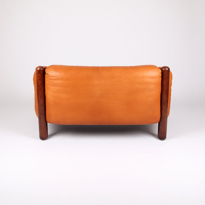 774 De Sede Zweisitzer Sofa DS 27 b Leder cognacbraun – Rückansicht