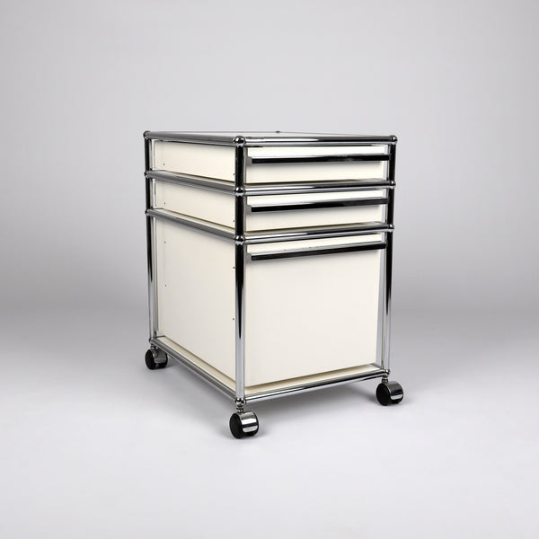 779 USM Rollcontainer Rollschrank lichtgrau – Frontalansicht eingedreht