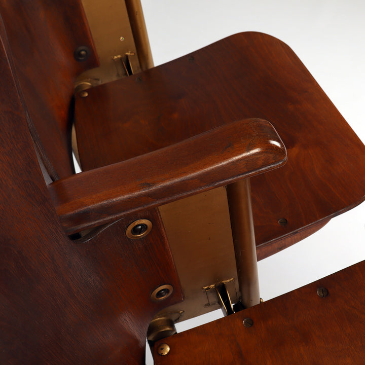 782 Mid-Century Kinosessel von Fibrocit – Detailansicht Armlehne und Sitzfläche o