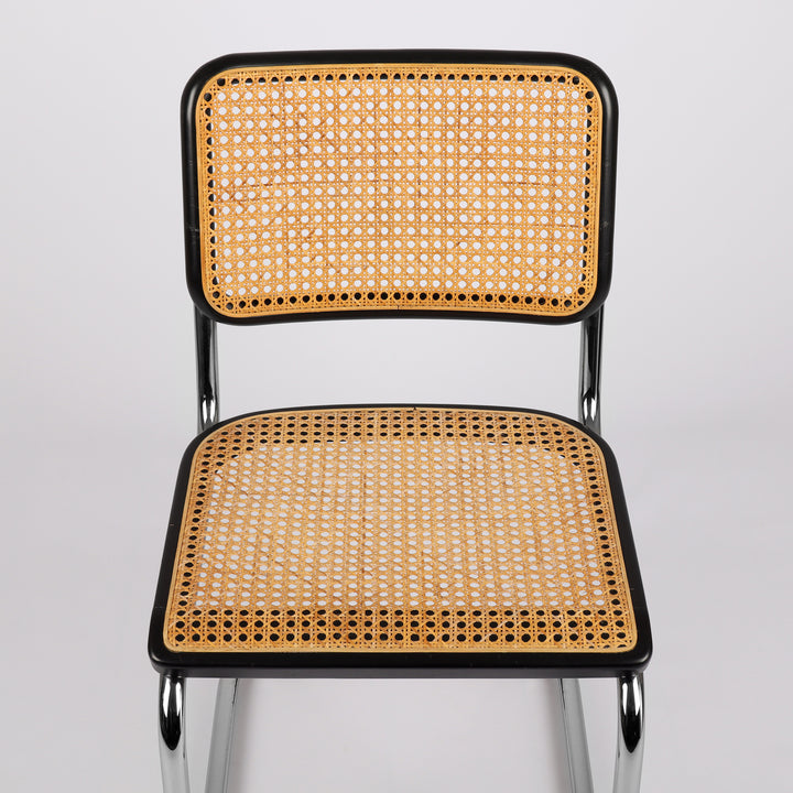 787 Thonet S 32 Freischwinger Stuhl von Marcel Breuer – Detailansicht Sitzfläche und Rückenlehne von oben