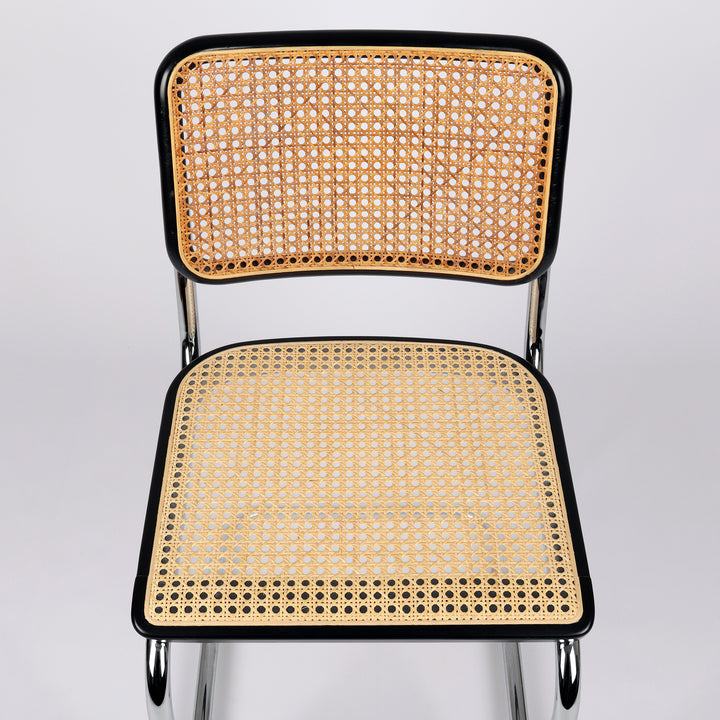 789 Thonet S 32 V Freischwinger Stuhl von Marcel Breuer – Detailansicht Sitzfläche und Rückenlehne von oben