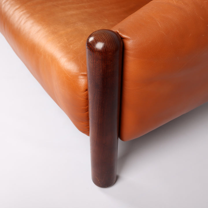 791 De Sede Dreisitzer Sofa DS 27 b Leder cognacbraun – Detailansicht vorne links