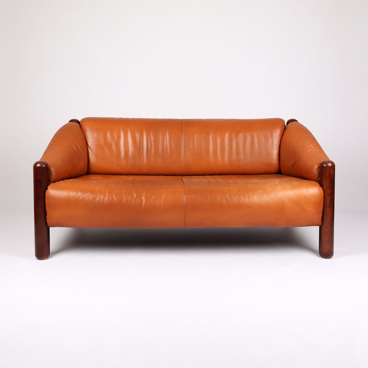 791 De Sede Dreisitzer Sofa DS 27 b Leder cognacbraun – Frontalansicht