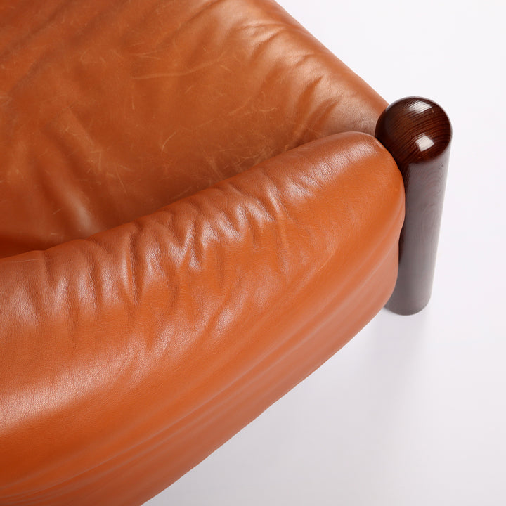 791 De Sede Dreisitzer Sofa DS 27 b Leder cognacbraun – Detailansicht Armlehne rechts