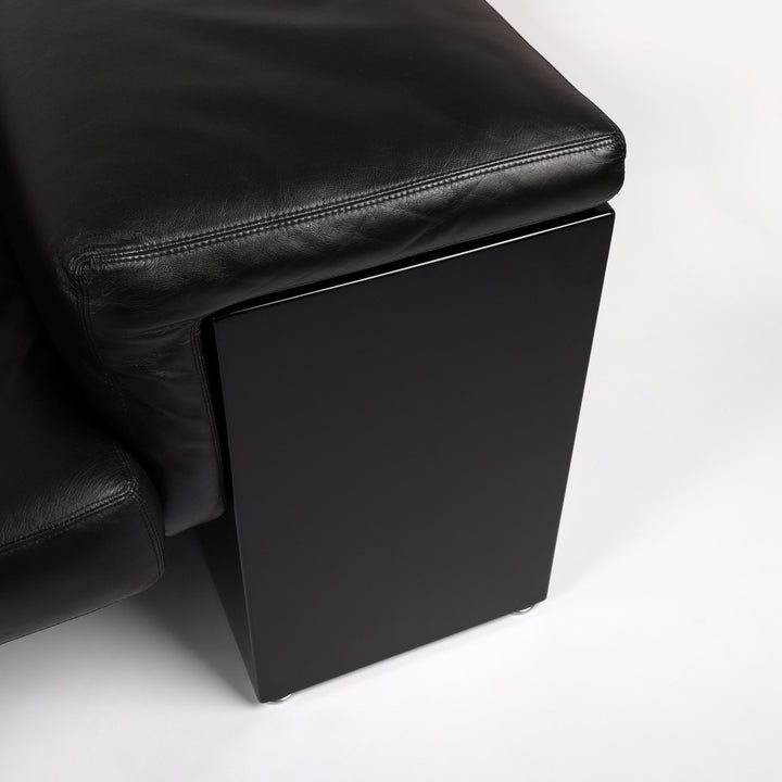 792 Knoll International Brigadier Sessel von Cini Boeri Leder schwarz – Detailansicht vorne links