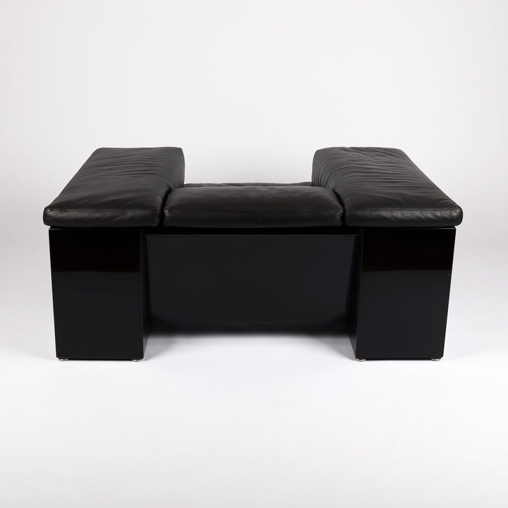 792 Knoll International Brigadier Sessel von Cini Boeri Leder schwarz – Rückansicht