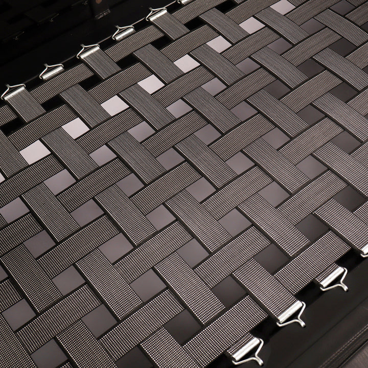 793 Knoll International Brigadier Sofa von Cini Boeri Leder schwarz – Detailansicht Gurtbänder