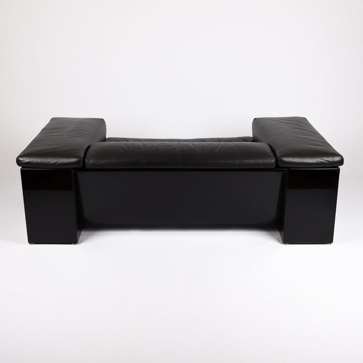 793 Knoll International Brigadier Sofa von Cini Boeri Leder schwarz – Rückansicht