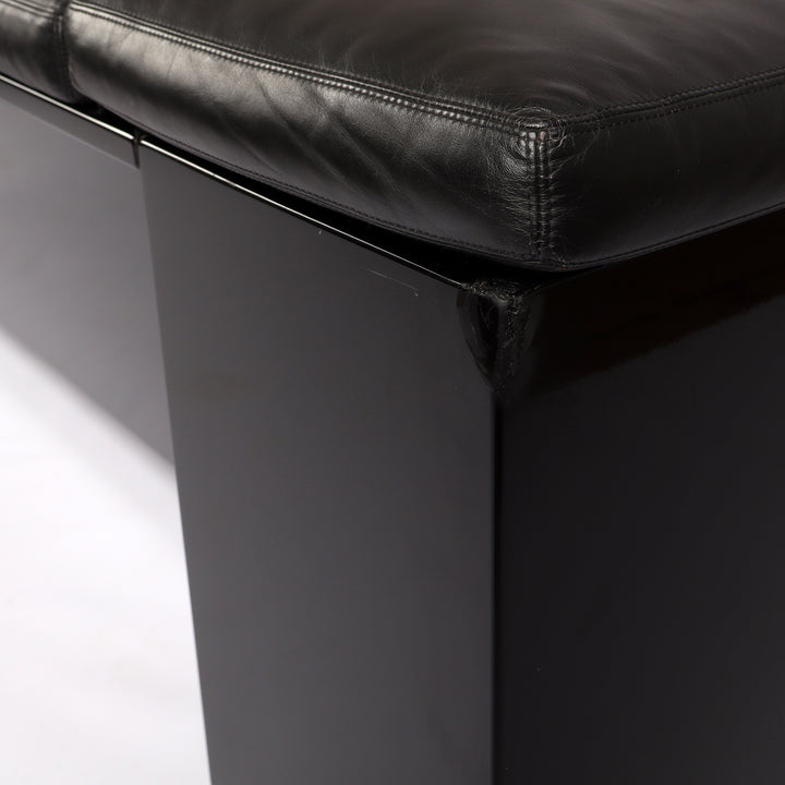 793 Knoll International Brigadier Sofa von Cini Boeri Leder schwarz – Detailansicht  Rückseite