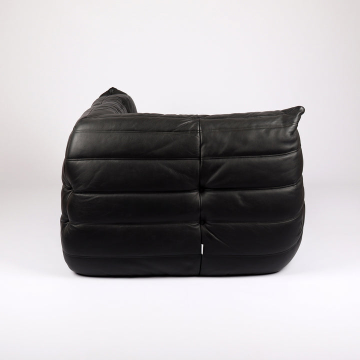797 Ligne Roset Togo Ecksofa Michel Ducaroy Kyoto Leder schwarz – Rückansicht