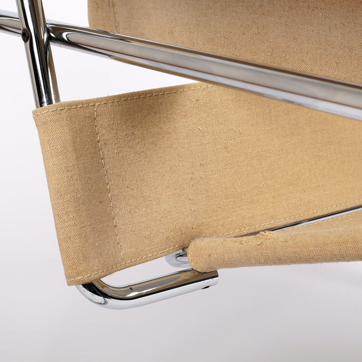 804 Gavina Wassily Chair von Marcel Breuer Leinen beige – Detailansicht seitlich links