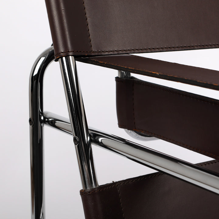 805 Gavina Wassily Chair von Marcel Breuer Leder braun – Detailansicht seitlich