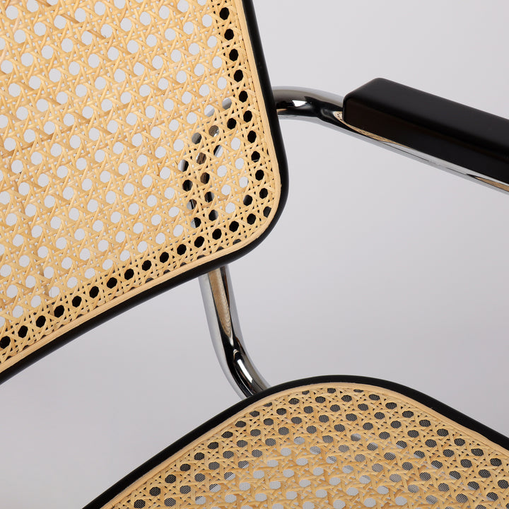 806 Thonet S64 V Freischwinger Stuhl von Marcel Breuer – Detailansicht Wiener Geflecht